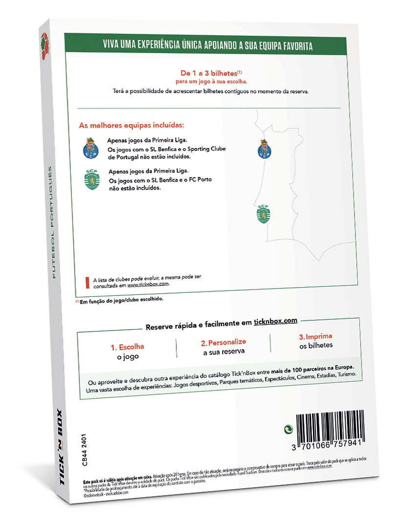 Futebol Português - 1 a 3 bilhetes